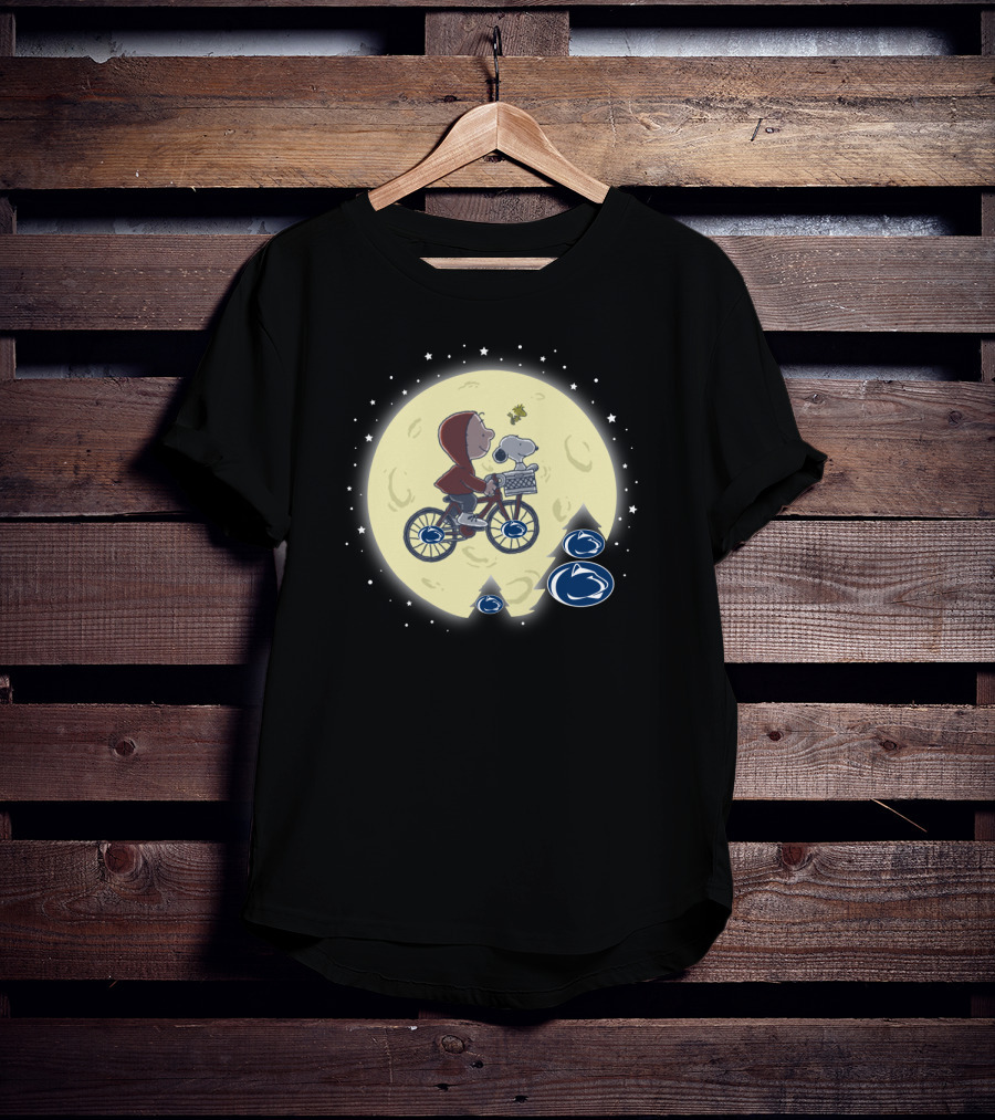 PENN STATE Nittany Lions Football Halloween Moon E.T. Peanuts Crossover T-Shirt