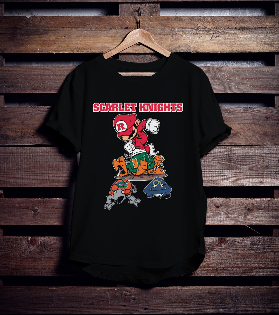 Scarlet Knights Rutgers Football Illustration With Sports Mascots T-Shirt