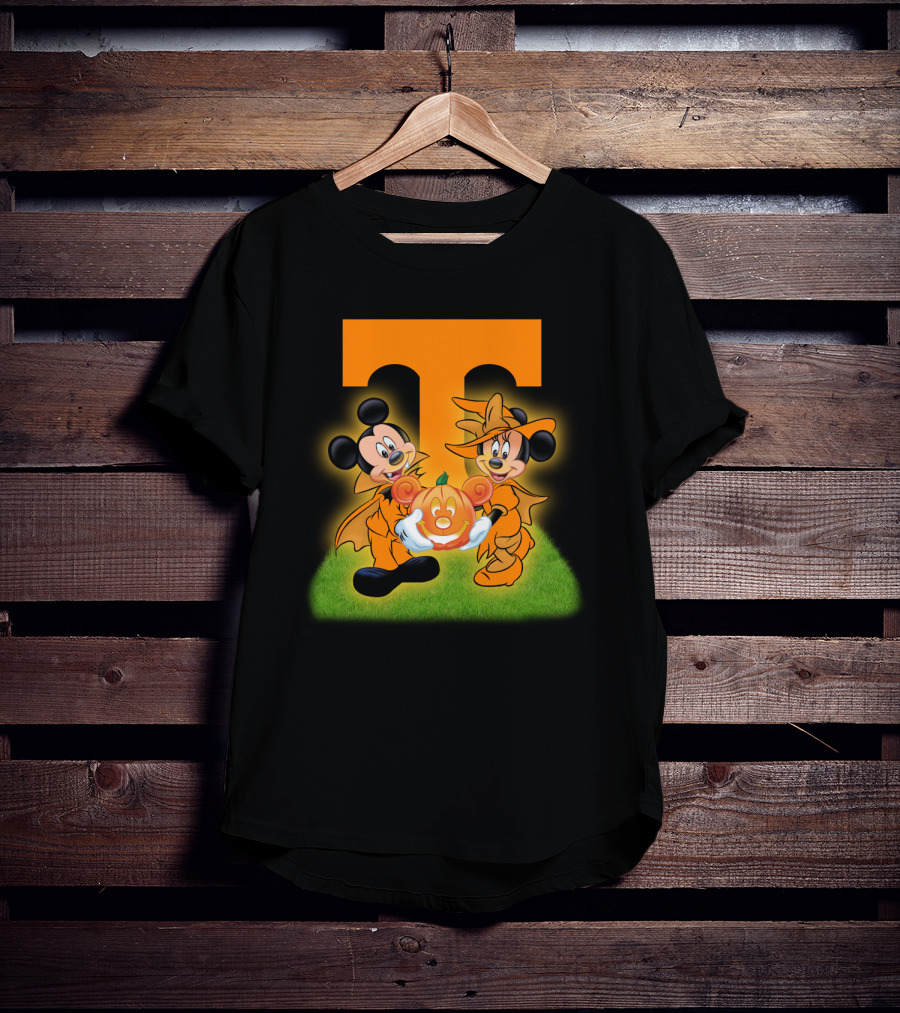 Tennessee Volunteers Halloween Mickey And Minnie Football T-Shirt