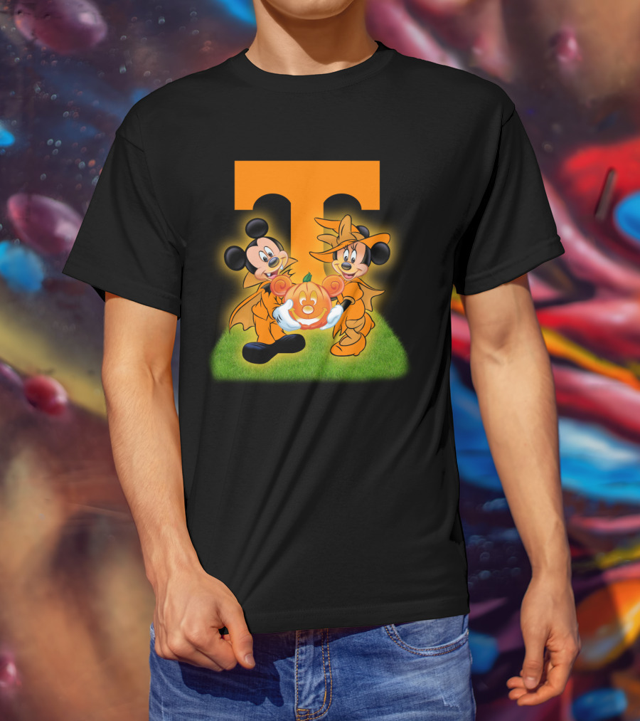 Tennessee Volunteers Halloween Mickey And Minnie Football T-Shirt