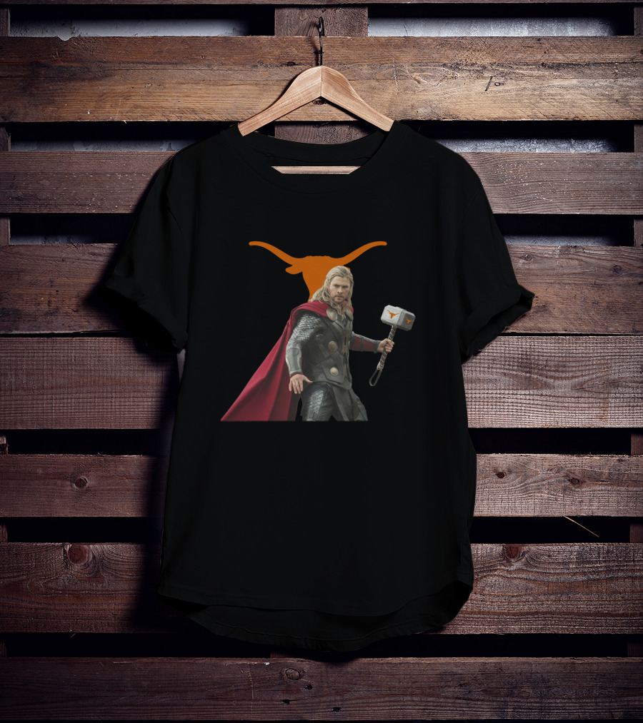 Texas Longhorns Football Thor Hammer Crossover T-Shirt