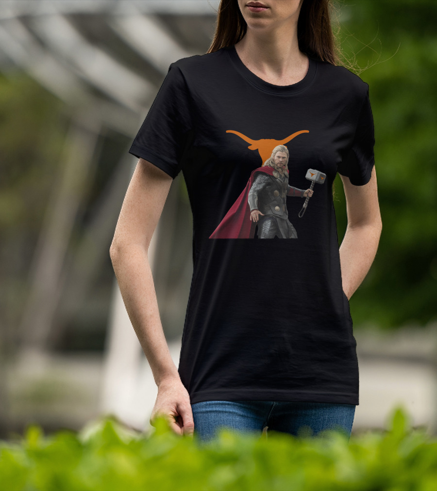 Texas Longhorns Football Thor Hammer Crossover T-Shirt