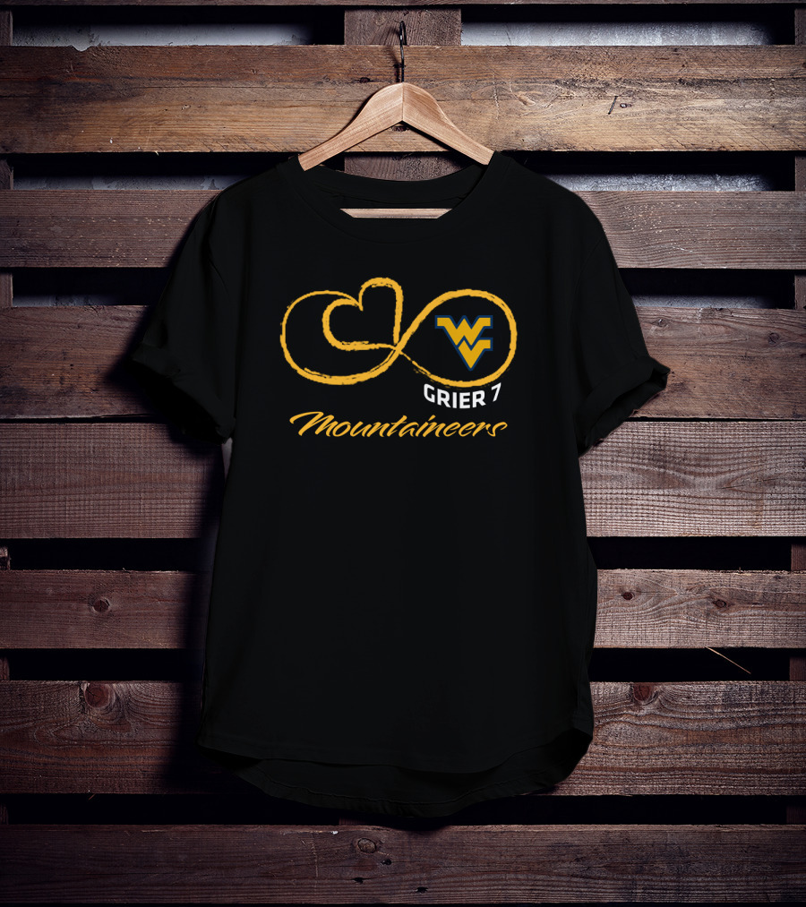 Wvu Mountaineers Grier 7 Football Infinity Love T-Shirt