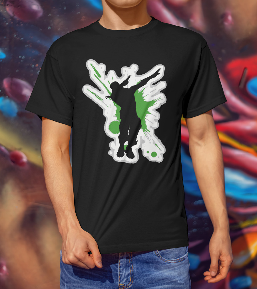 Dane Dab Silhouette Green Splatter T-Shirt