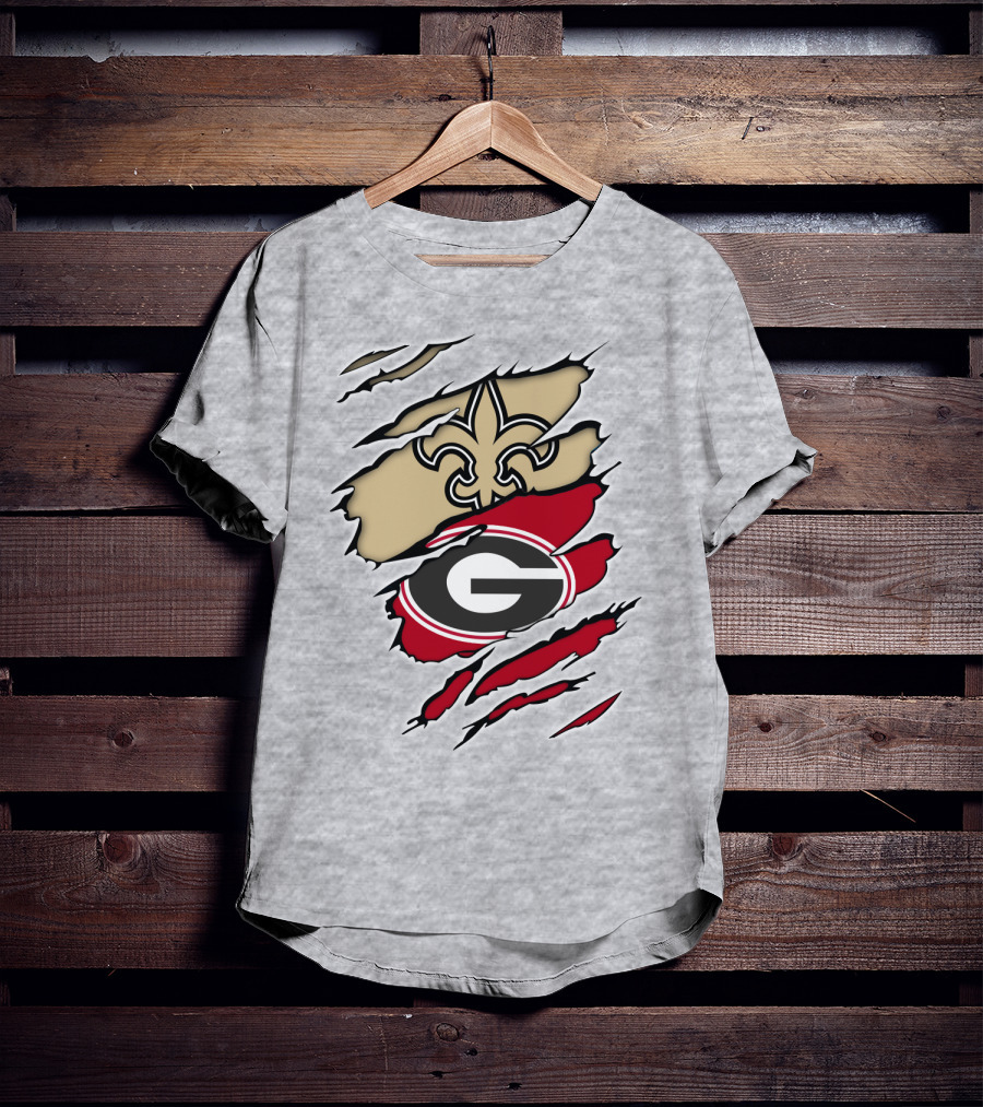 New Orleans Saints Georgia Bulldogs T-Shirt