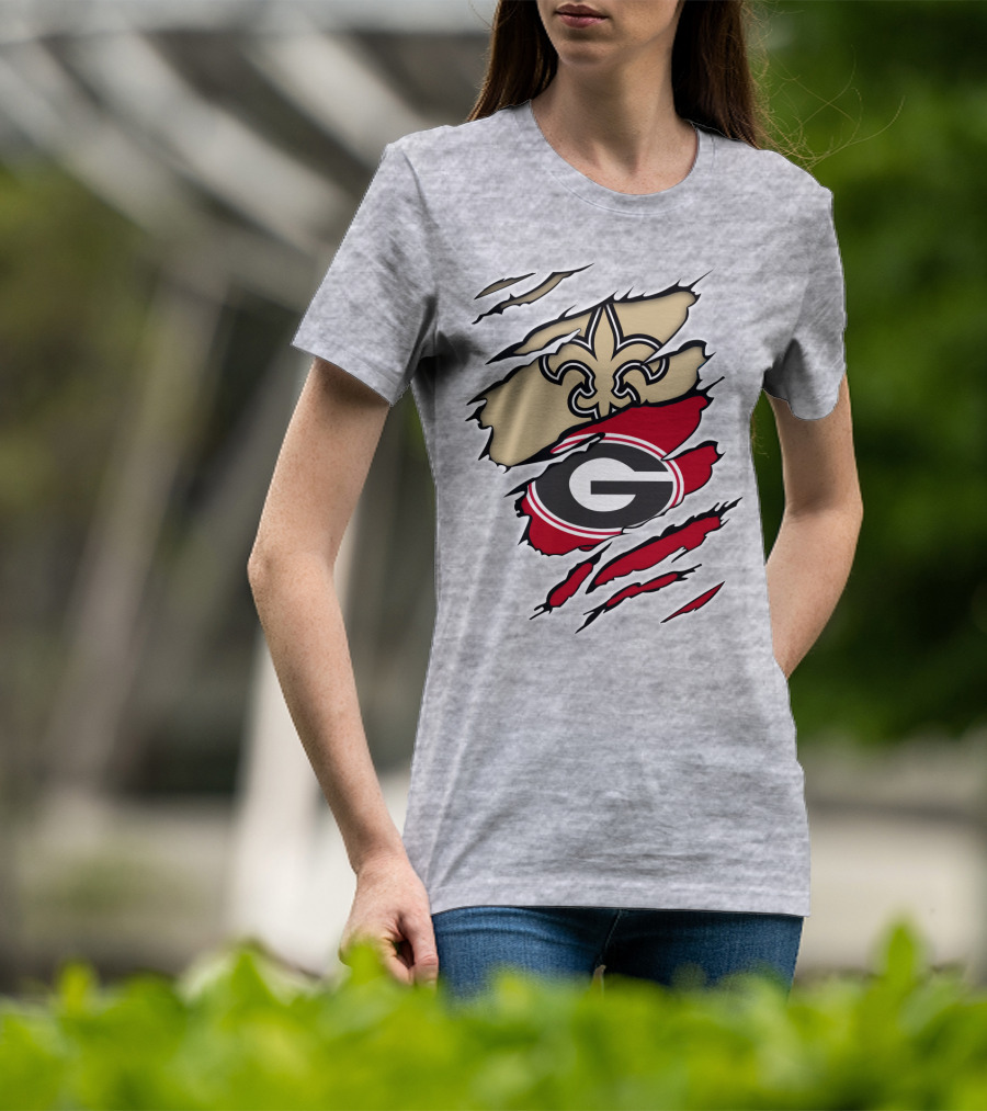 New Orleans Saints Georgia Bulldogs T-Shirt