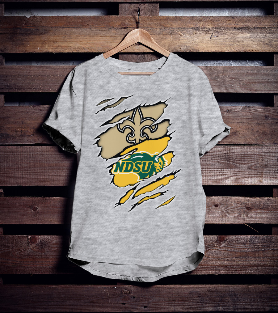 NDSU Bison Fleur-de-Lis Saints Logo Marquee T-Shirt