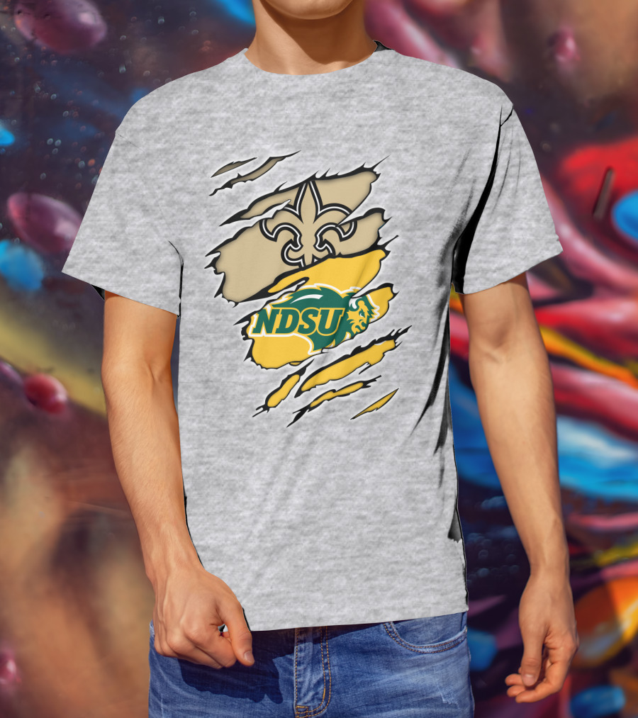 NDSU Bison Fleur-de-Lis Saints Logo Marquee T-Shirt