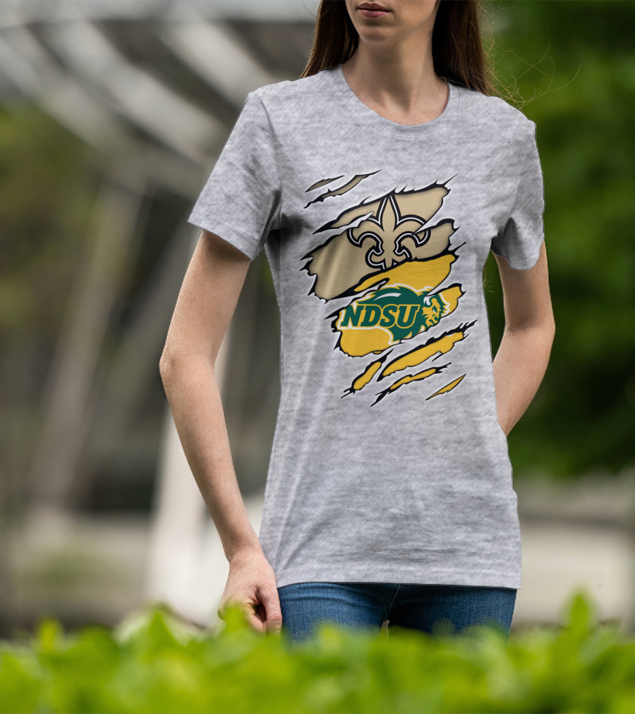 NDSU Bison Fleur-de-Lis Saints Logo Marquee T-Shirt