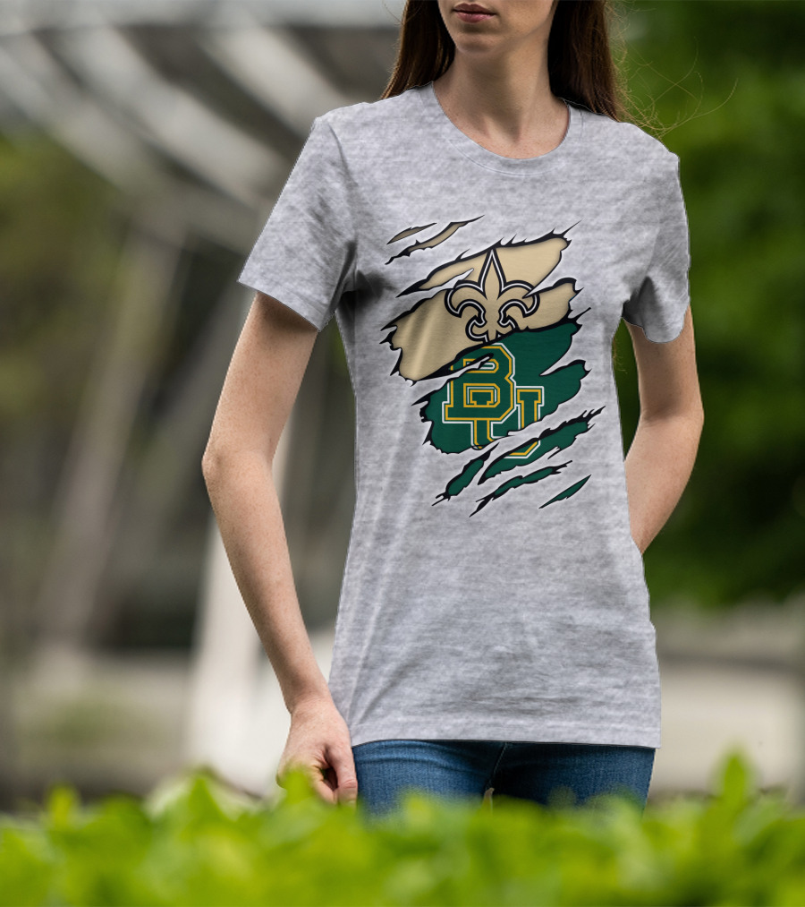 Saints Fleur-de-Lis Over Baylor Bears T-Shirt