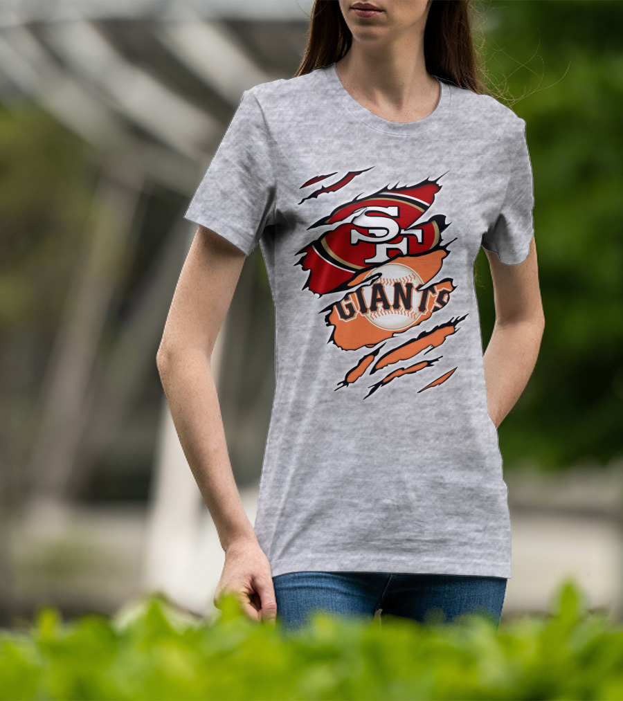 49ers Sf Giants Logo Mashup Fan Crossover T-Shirt