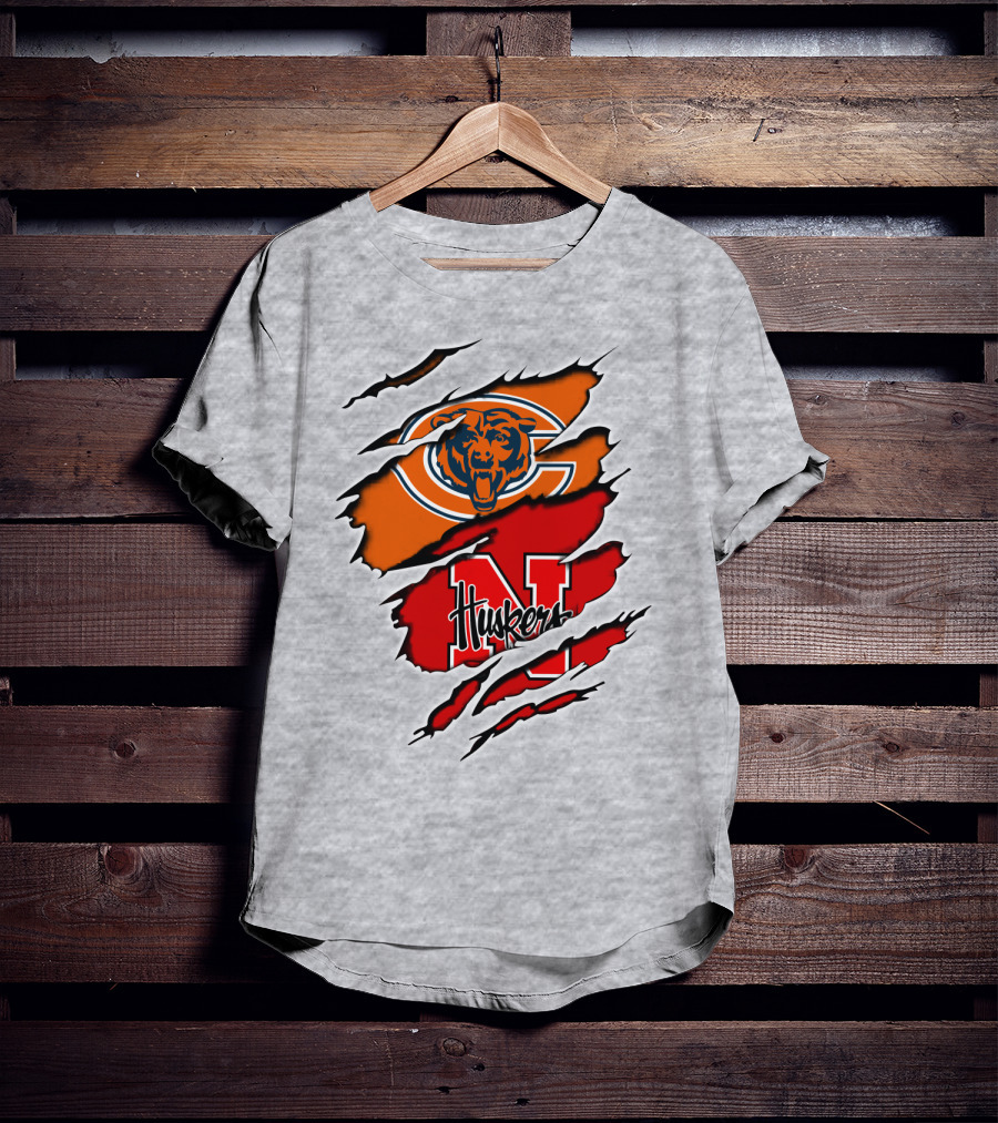 Chicago Bears Nebraska Huskers Claw Marks T-Shirt