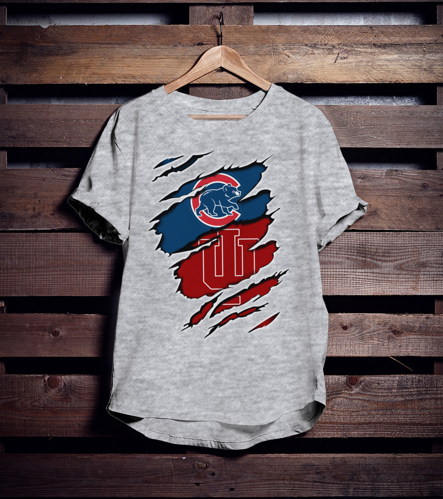 Cubs Indiana Hoosiers Scratch Logo Combo T-Shirt