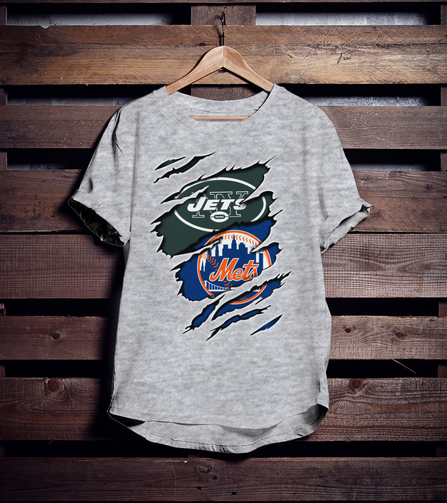 Jets Mets NFL MLB Sports Fan Combo T-Shirt