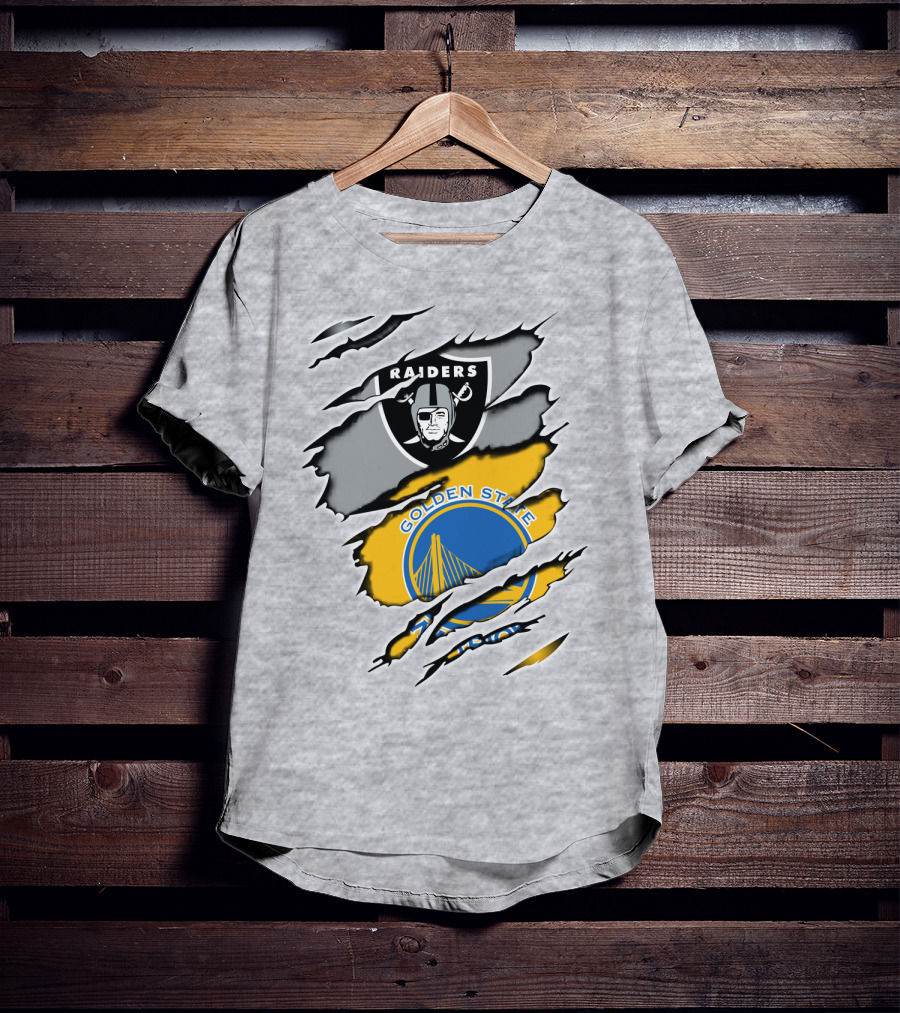 Raiders Golden State Warriors Logo Mashup T-Shirt
