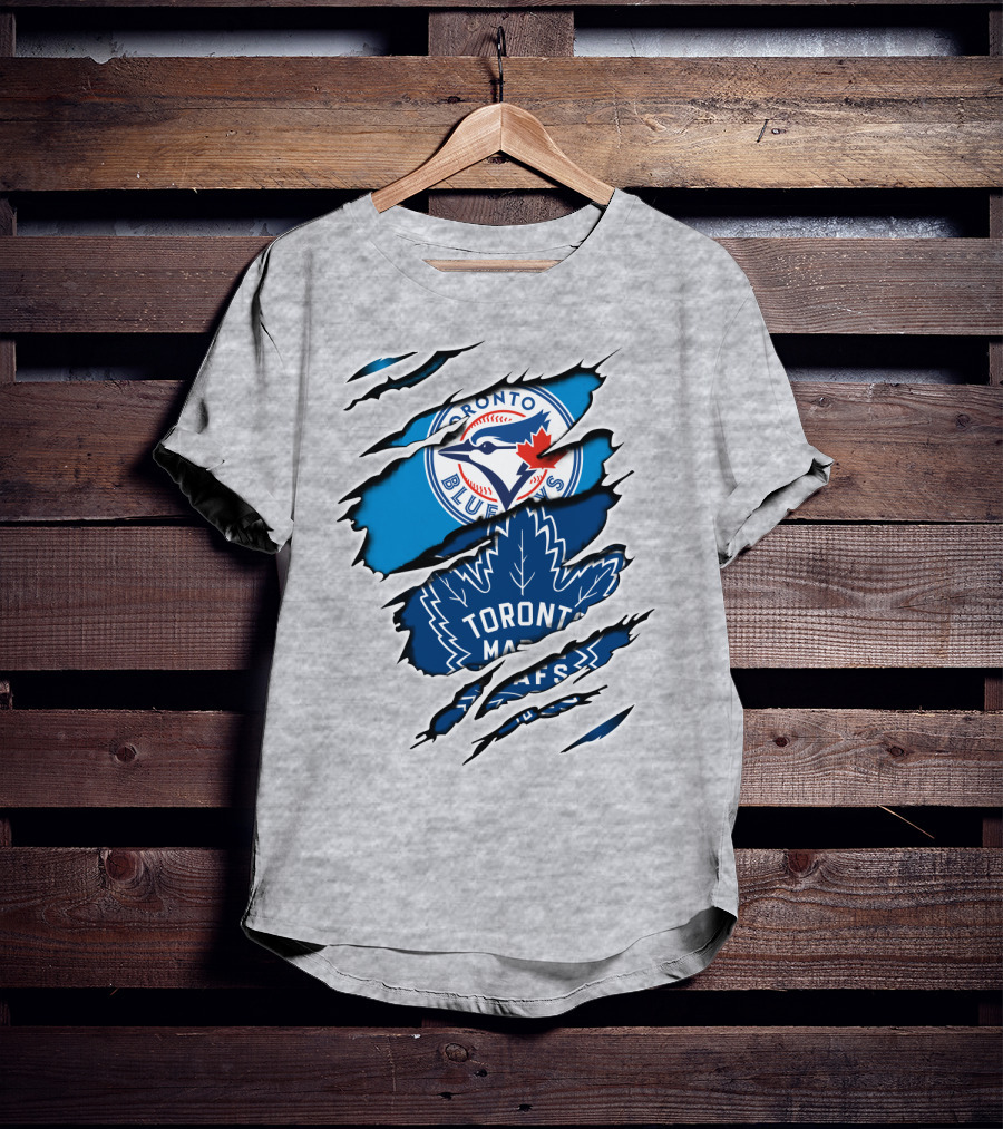 Toronto Blue Jays Maple Leafs Dual Logo Overlap T-Shirt