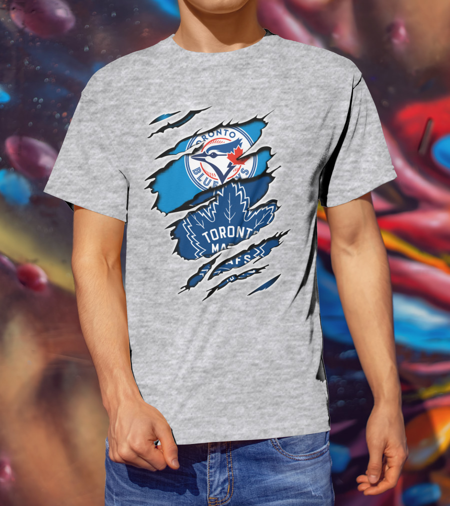 Toronto Blue Jays Maple Leafs Dual Logo Overlap T-Shirt