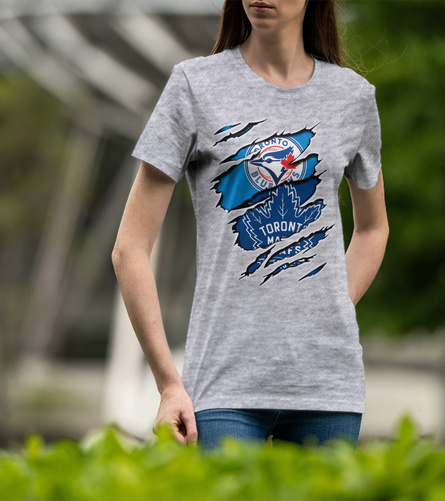 Toronto Blue Jays Maple Leafs Dual Logo Overlap T-Shirt