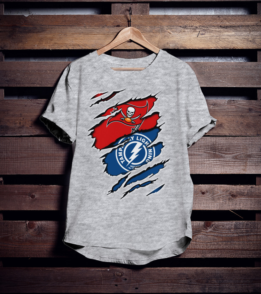Tampa Bay Buccaneers Lightning Crossover Fan T-Shirt