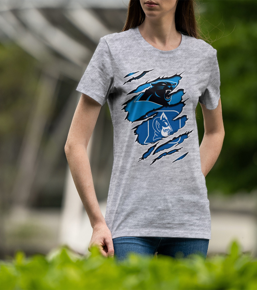 Panthers Duke Blue Devils Claw Marks Fusion T-Shirt