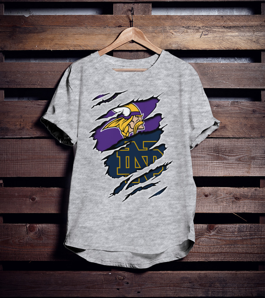 Vikings Notredame Nd Logo Collaboration Vikings_Unleashed T-Shirt