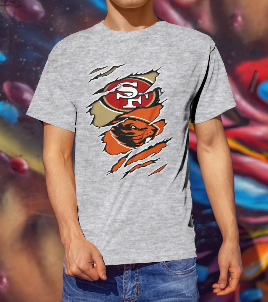 San Francisco 49ers Oregon State Beavers Merge T-Shirt
