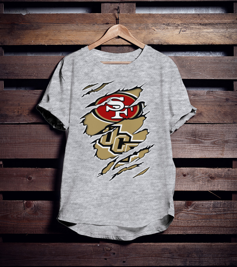 San Francisco 49ers And UCF Knights Torn T-Shirt