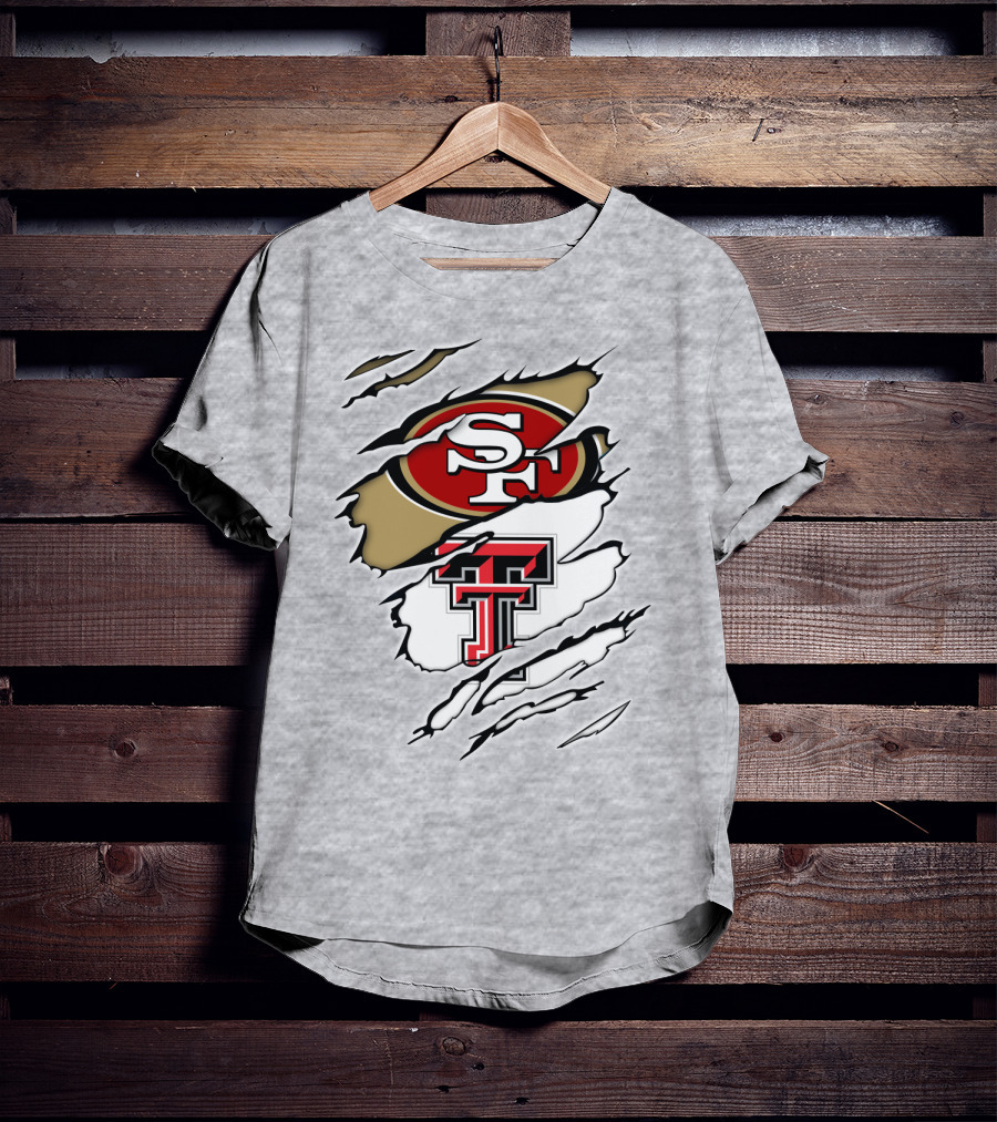 49ers SF Logo Texas Tech Red Raiders TT T-Shirt