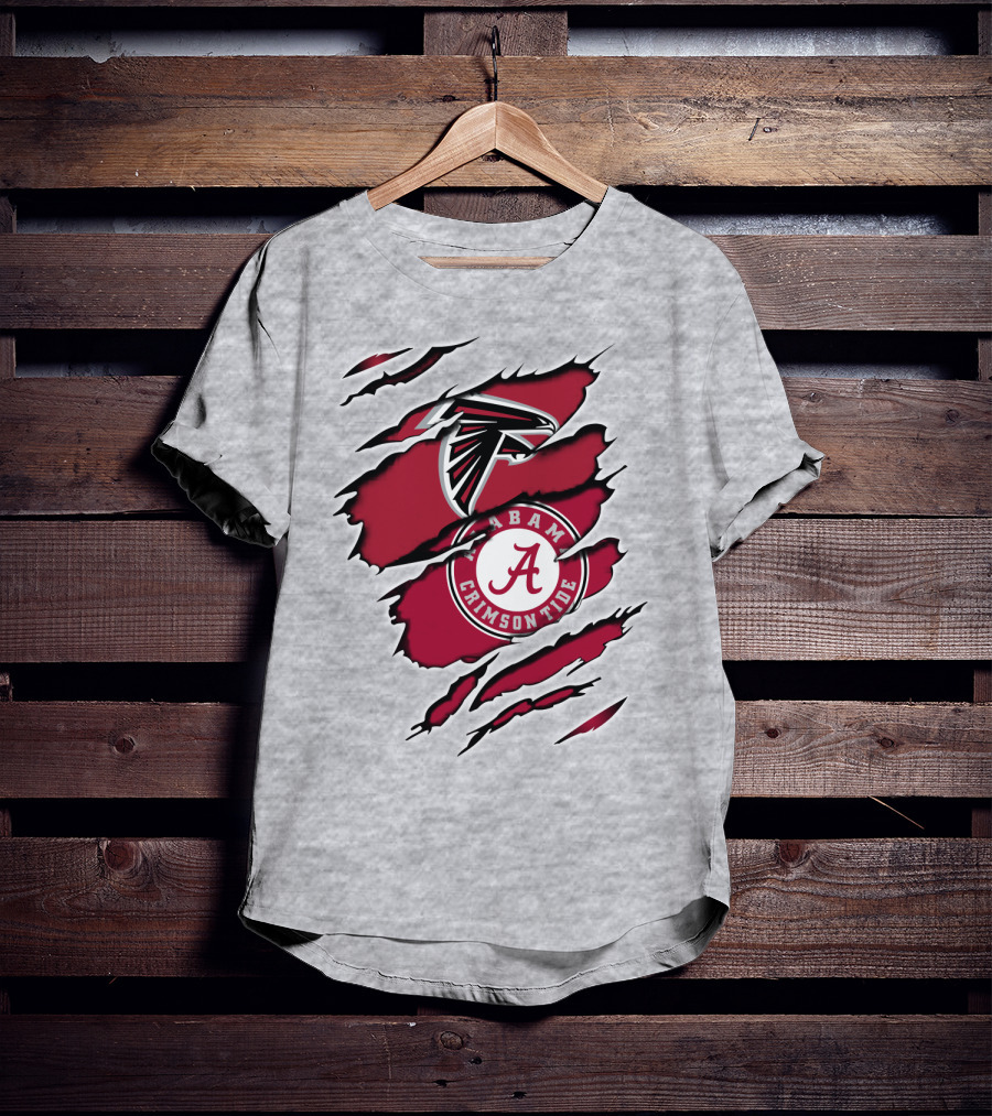 Alabama Crimson Tide Falcons Logo Torn T-Shirt
