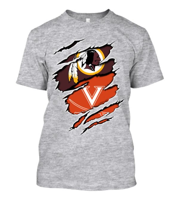 Redskins Cavaliers Virginia Sports Logo Combination T-Shirt