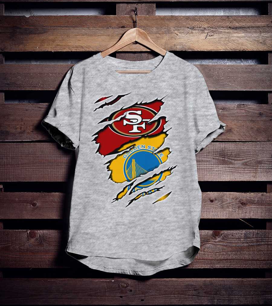 49ERS Golden State Warriors SF Logo Tear T-Shirt