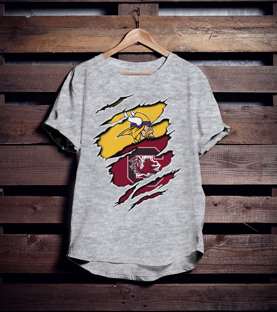 Vikings Gamecocks Merge NFL Minnesota And NCAA South Carolina T-Shirt