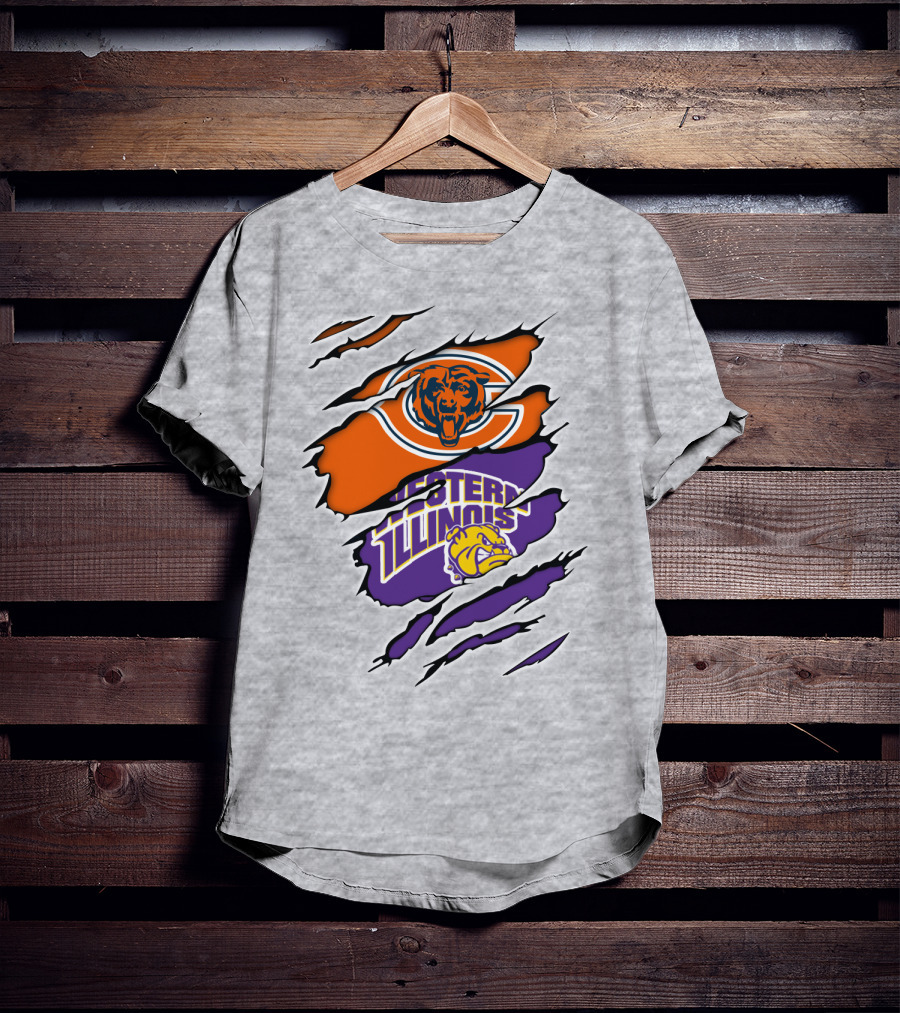 Chicago Bears Western Illinois Leathernecks Claw Marks T-Shirt