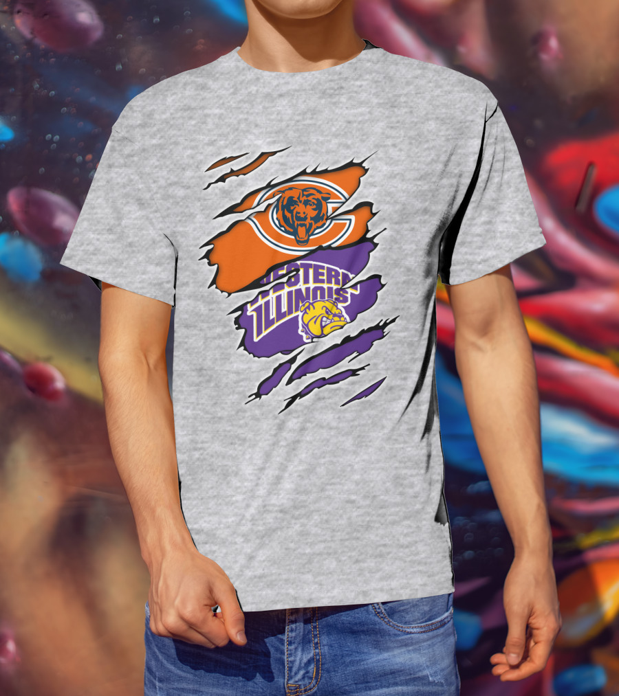 Chicago Bears Western Illinois Leathernecks Claw Marks T-Shirt