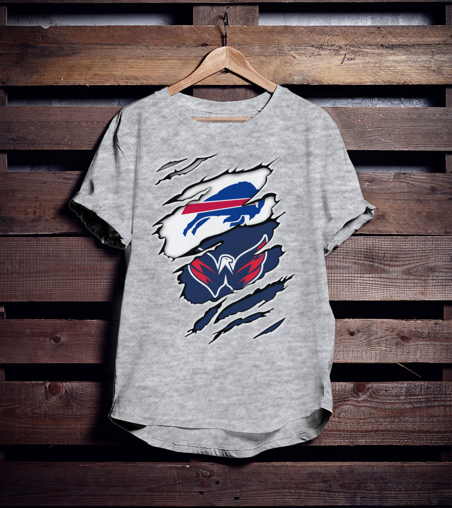 Buffalo Bills Washington Capitals Ripped Claw Marks T-Shirt