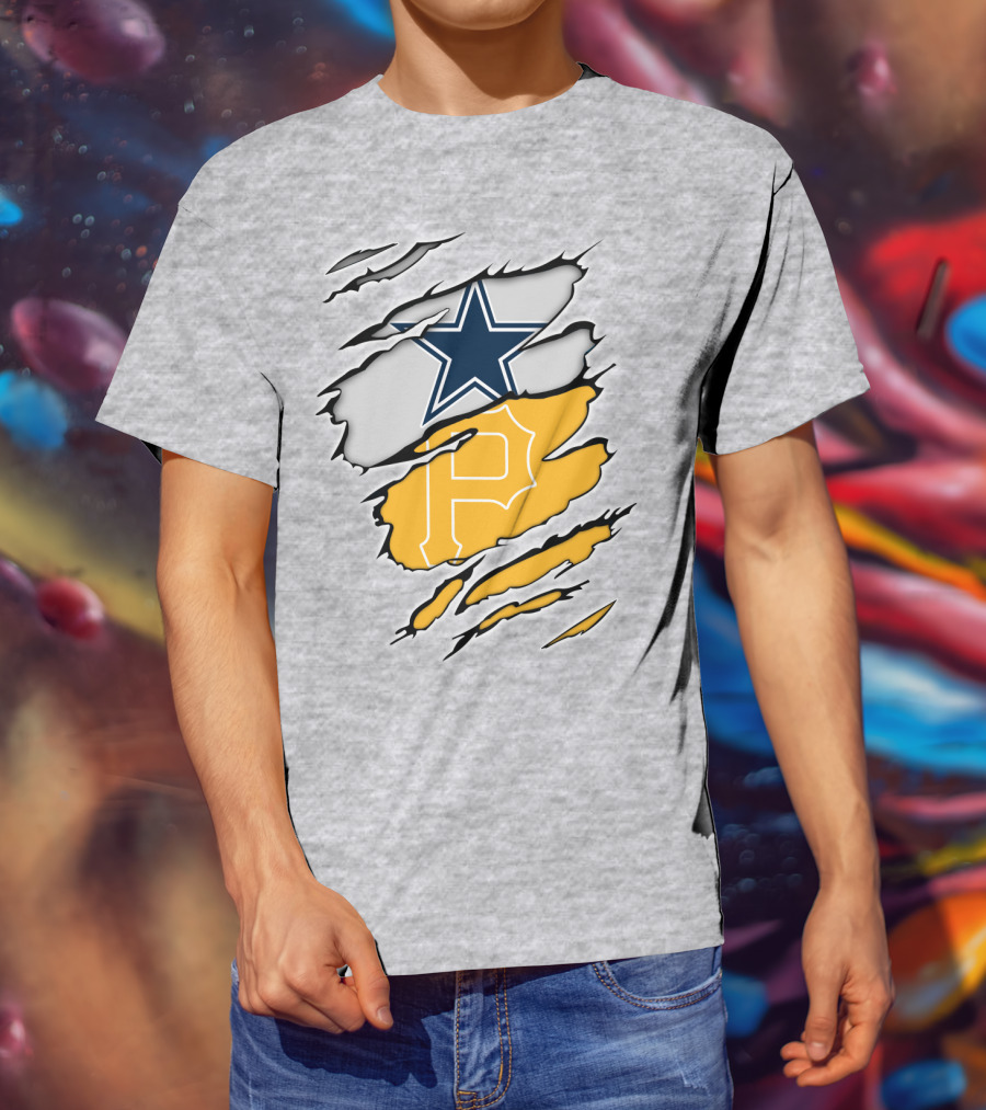 Dallas Cowboys Star Pittsburgh Pirates P Logo Fusion T-Shirt