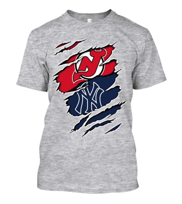 New Jersey Devils New York Yankees Fan Crossover T-Shirt
