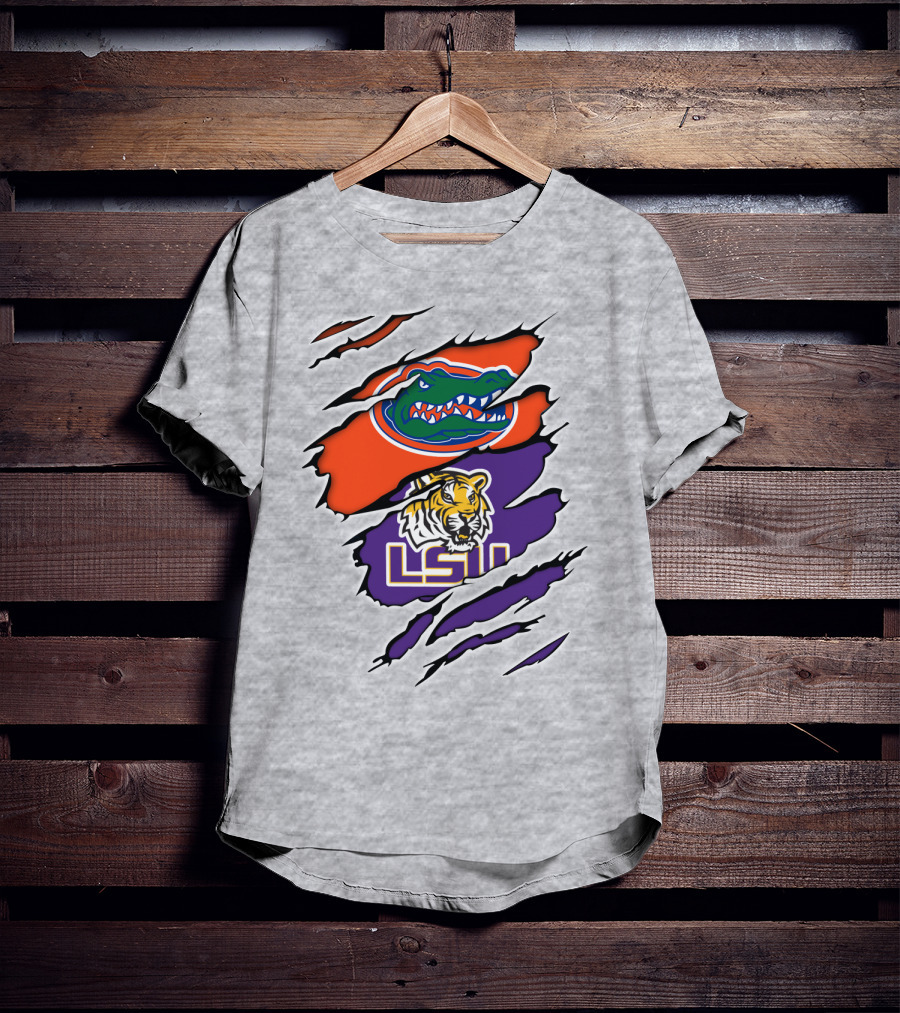 Florida Gators LSU Tigers Rivalry Claw Marks T-Shirt