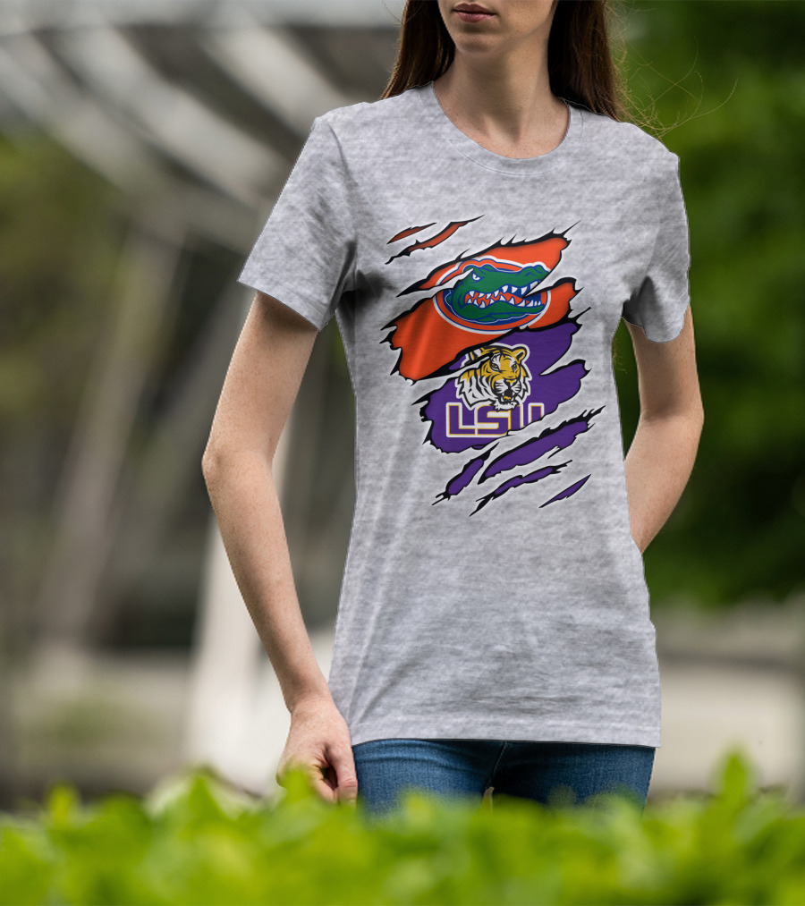 Florida Gators LSU Tigers Rivalry Claw Marks T-Shirt