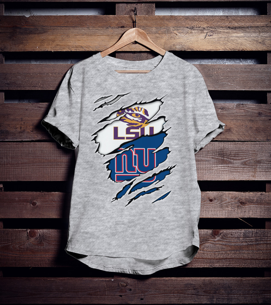 LSU Tigers New York Giants Crossover Tear T-Shirt