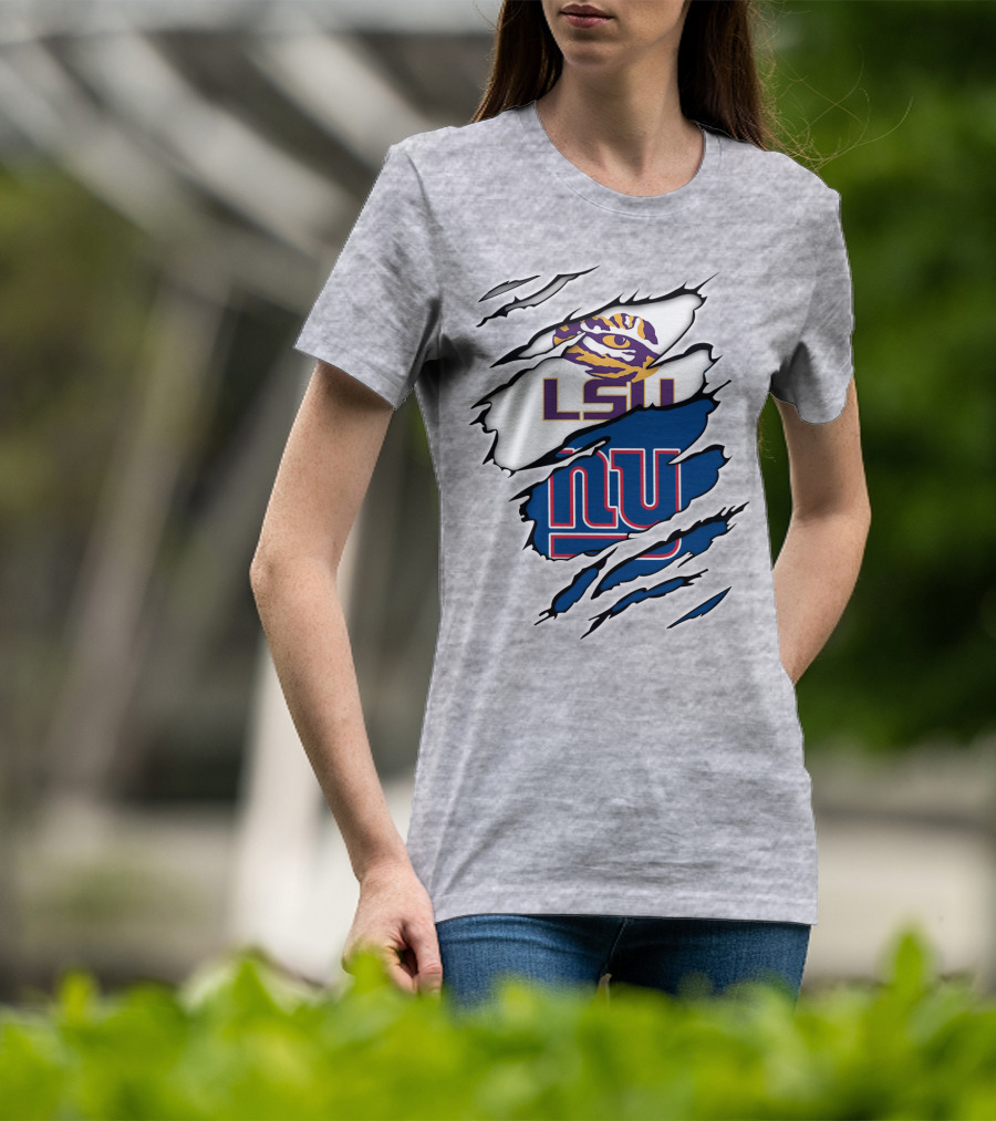 LSU Tigers New York Giants Crossover Tear T-Shirt