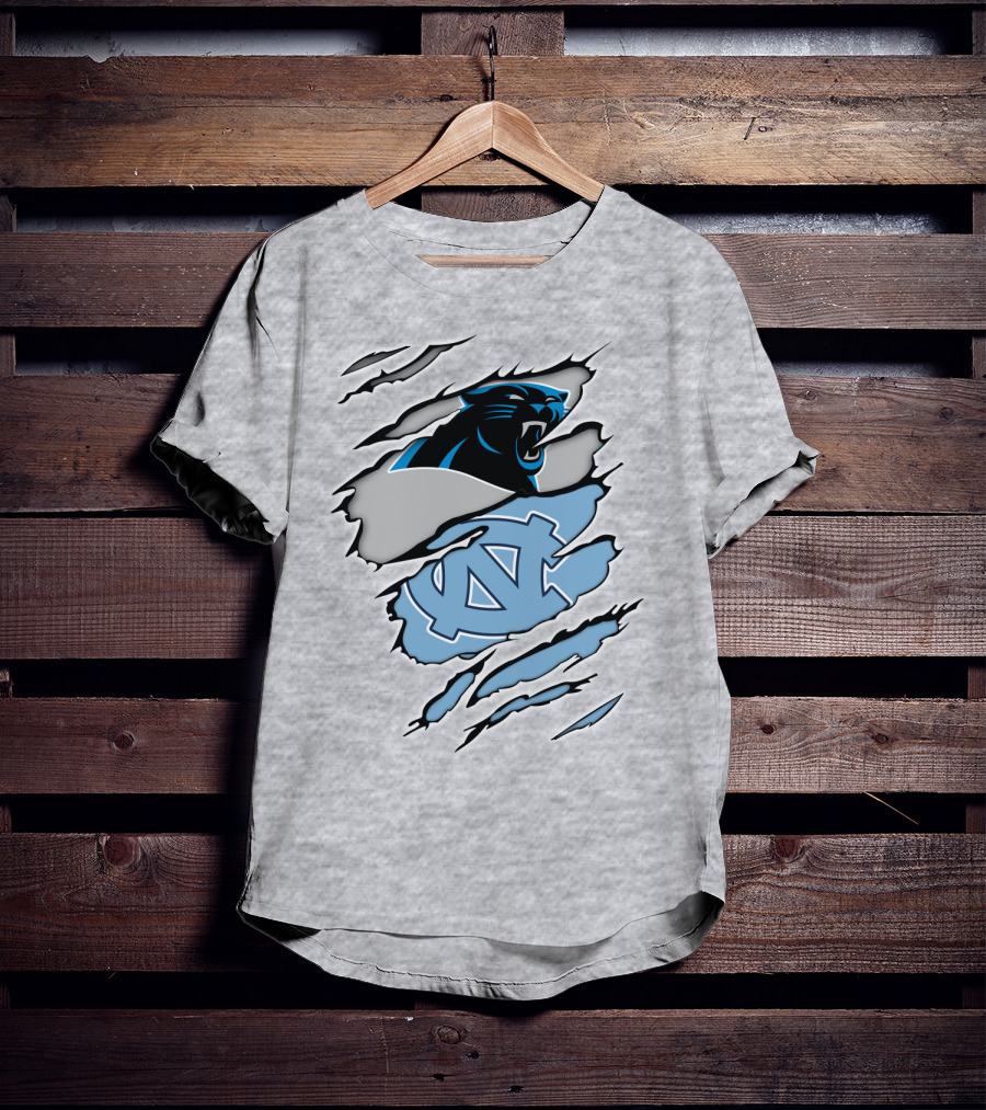Panther And Tar Heels Logo Fusion T-Shirt