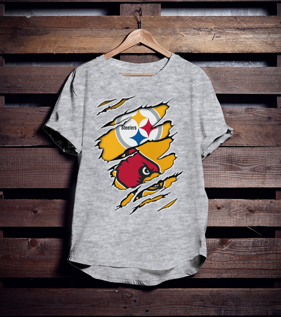 Steelers Louisville Cardinals Fan Crossover T-Shirt