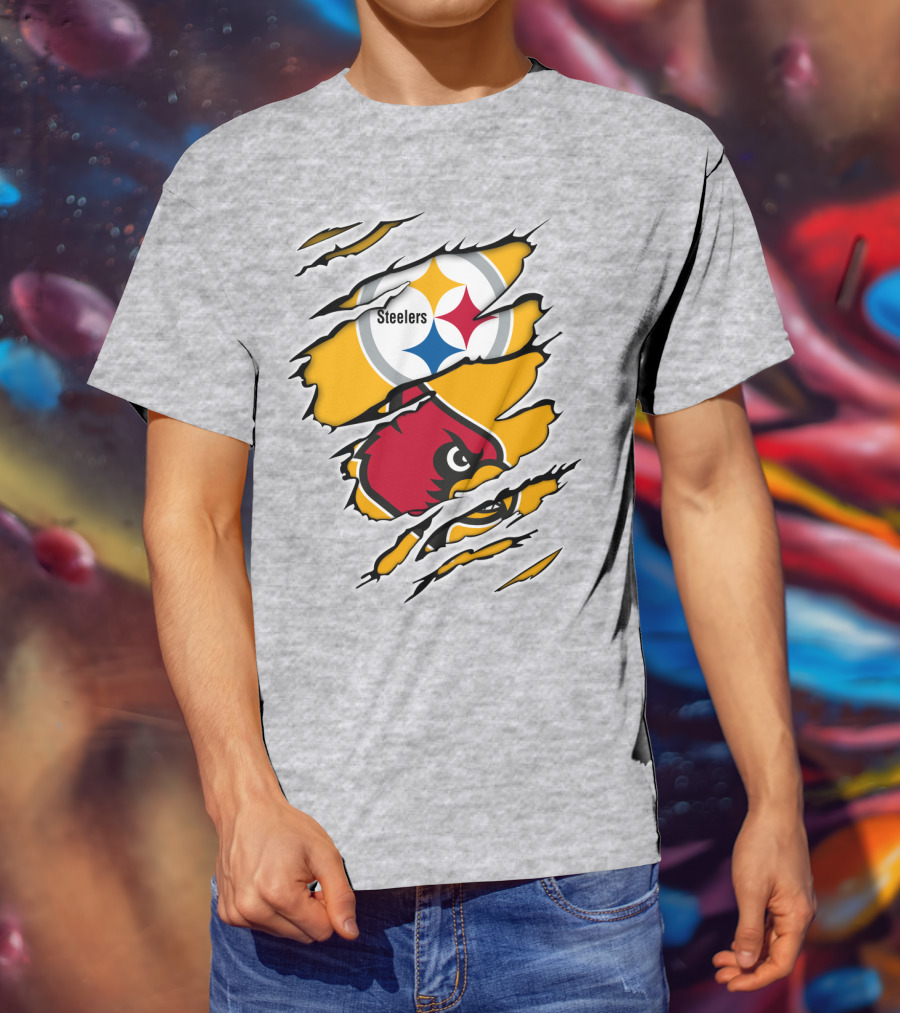 Steelers Louisville Cardinals Fan Crossover T-Shirt