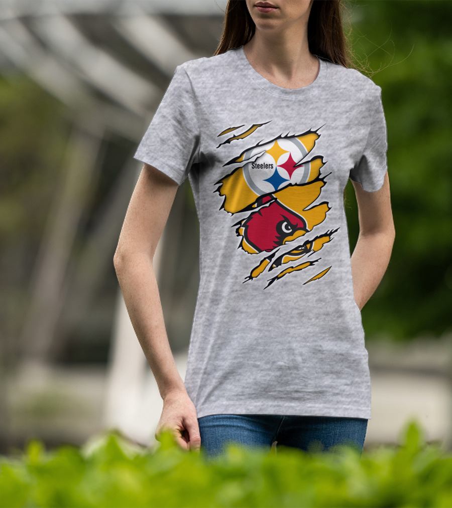 Steelers Louisville Cardinals Fan Crossover T-Shirt