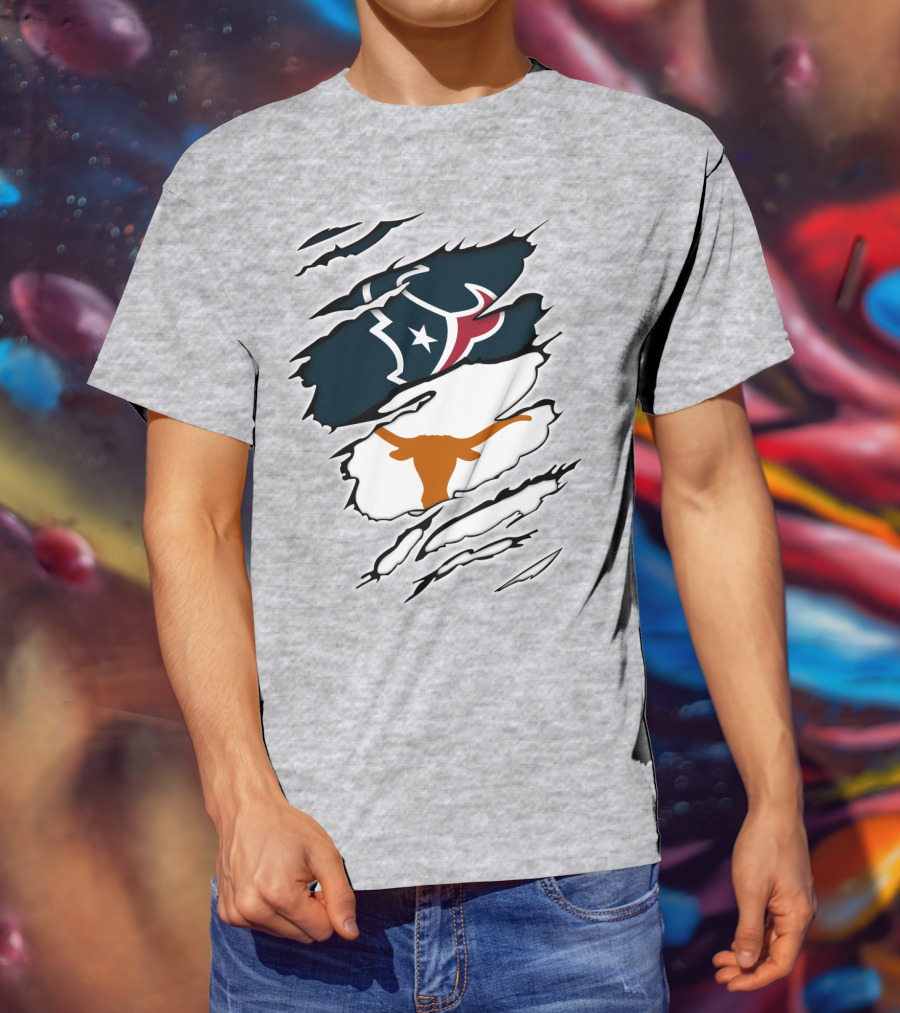 Texans Longhorns Logo Fusion T-Shirt