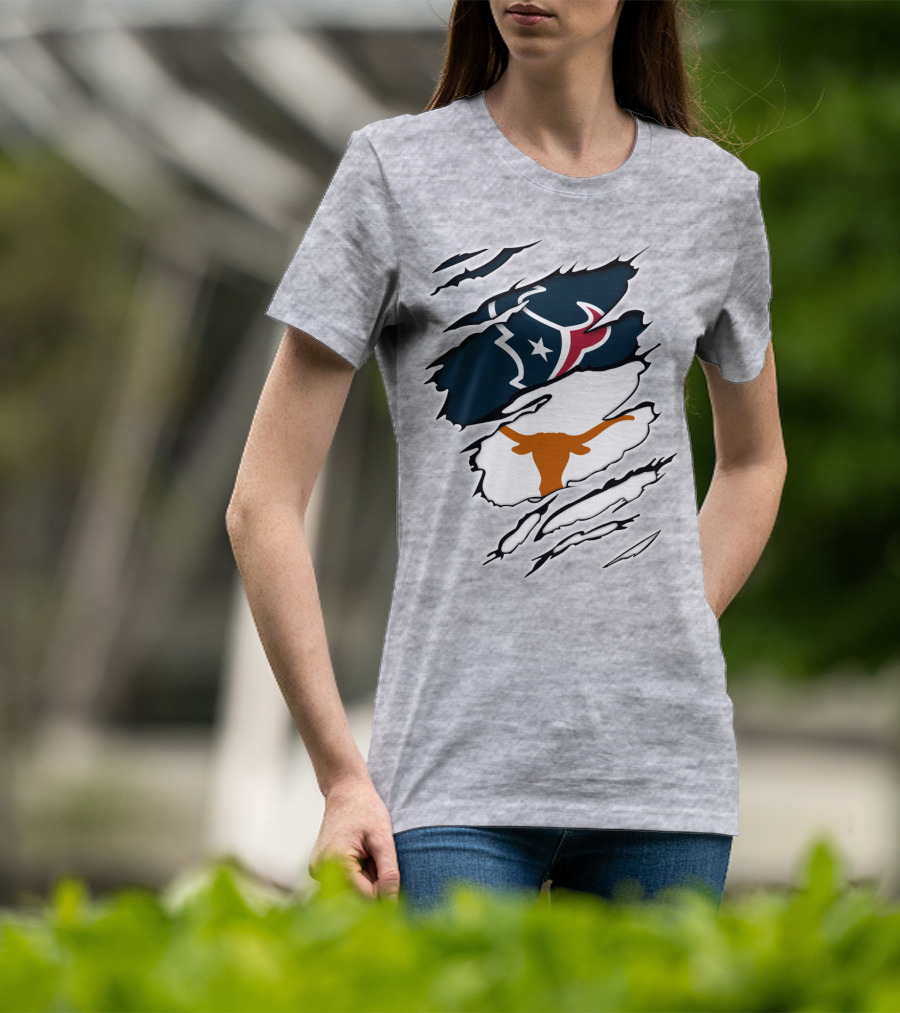 Texans Longhorns Logo Fusion T-Shirt