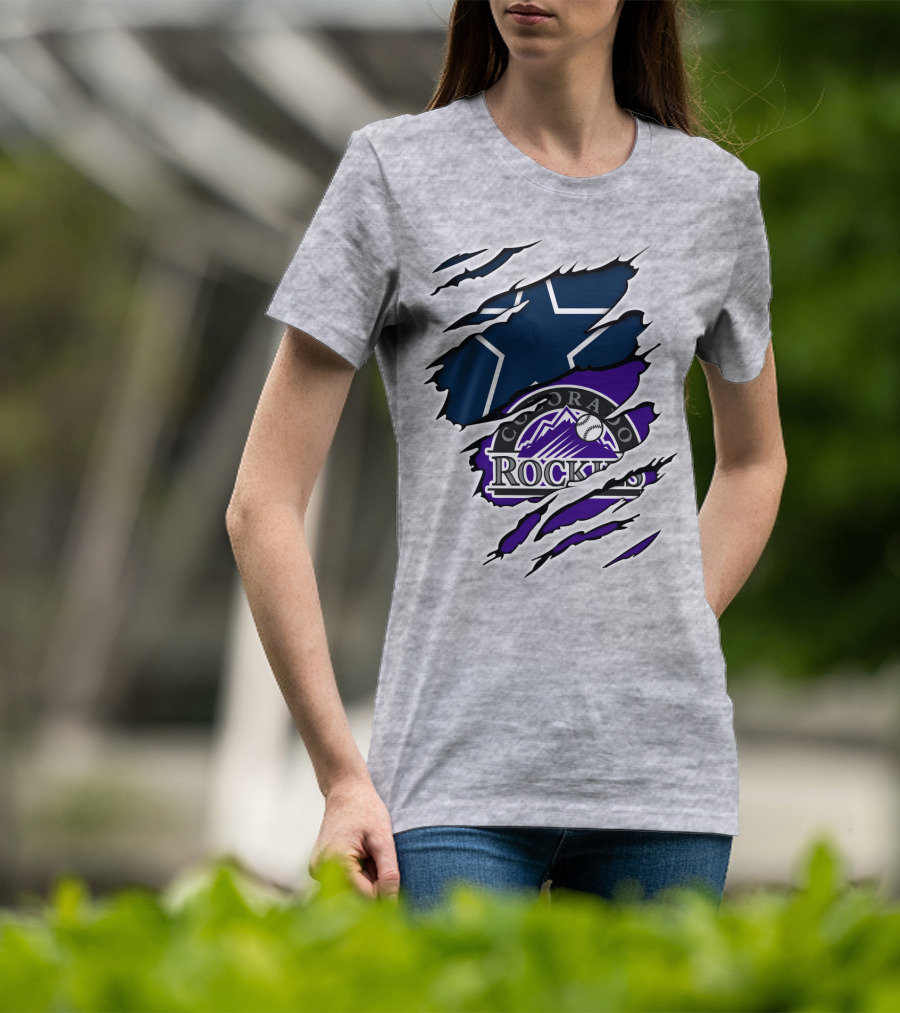 Cowboys Star With Colorado Rockies T-Shirt