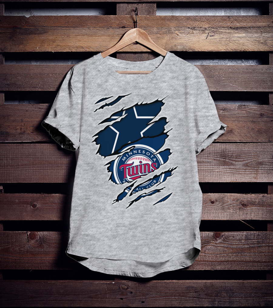 Minnesota Twins Dallas Cowboys Logo Mashup T-Shirt