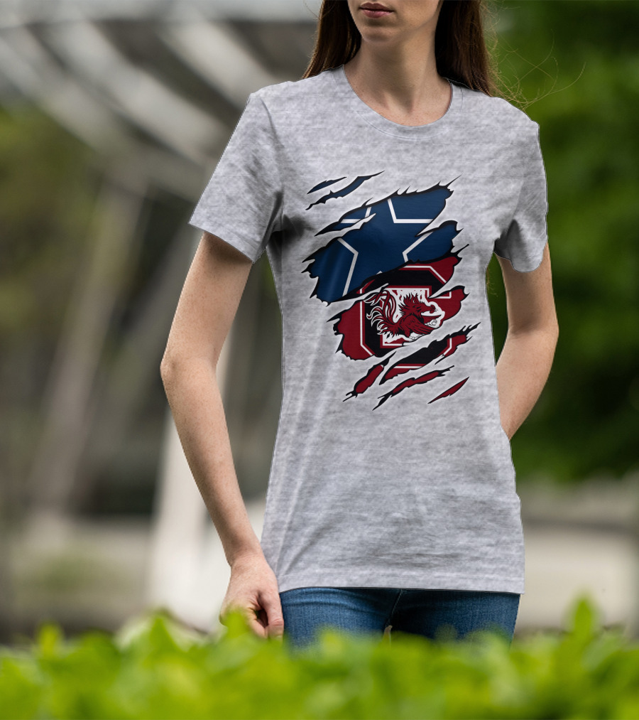 Cowboys Gamecocks Star Logo Mashup T-Shirt